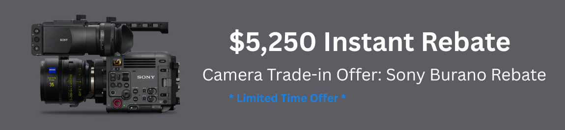 Banner - Camera Trade-in Offer Sony Burano Rebate