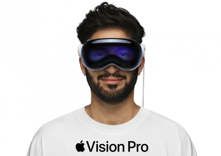 URSA CINE IMMERSIVE Apple Vision Pro Man wearing headset